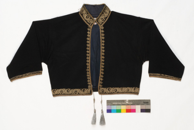 Chryssokontosso, sleeved jacket decorated with terzidiko (gold tailored) embroidery 