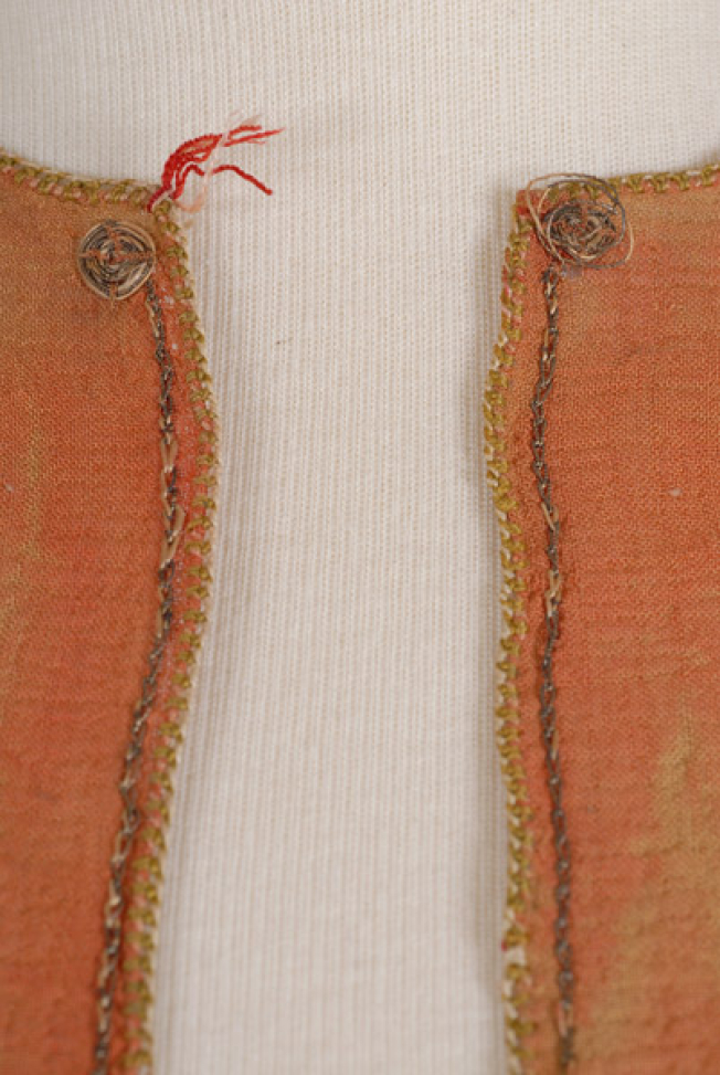 Finishing of the plastron, detail