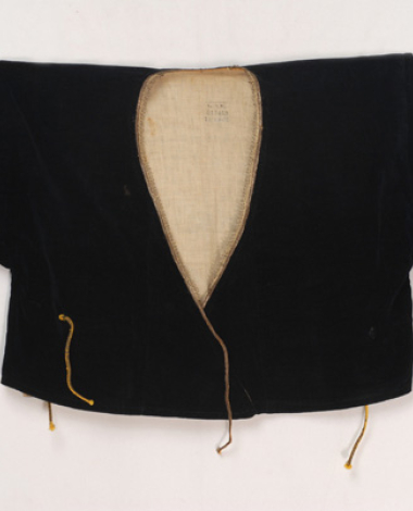 Stavroto antiri, women's, sleeved jacket made of black velvet