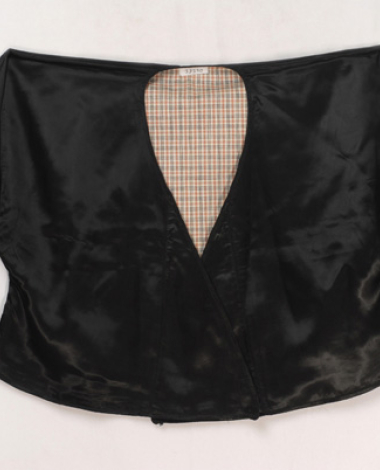 Stavroto antiri, women's, sleeved jacket made of black silk satin