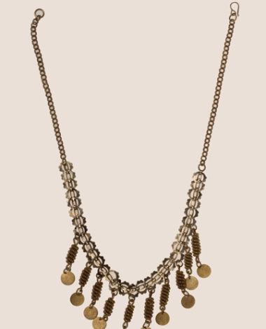 Choker with suspended elements (massouria) from spiral gilt wires. Small gilded coins complete the composition