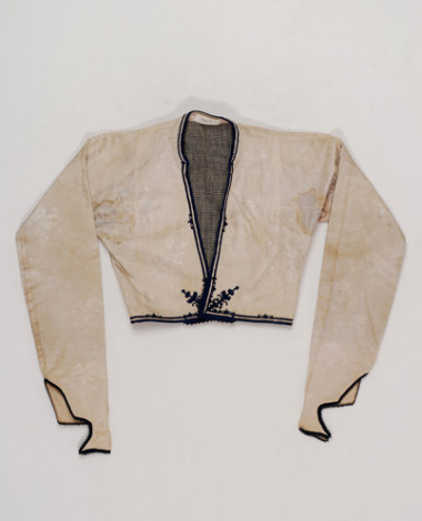 Triantafyllenios doulamas, sleeved jacket worn by the bride