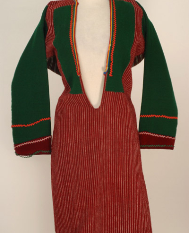 Vlaska chalatza, woollen, sleeved, festive foustani (dress)