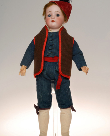 Porcelain doll from the collection of Queen Olga, in men's costume from Zakynthos