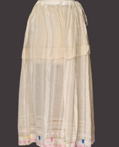 Hand-loomed petticoat with embellished stripes
