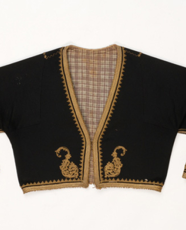 Kondogouni, sleeved jacket made of drap (broadcloth) ornamented with terzidiko gold embroidery