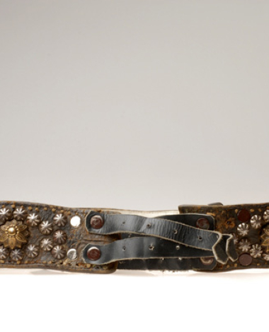 Petsini zona or louri, leather belt ornamented with eyelets and decorative studs