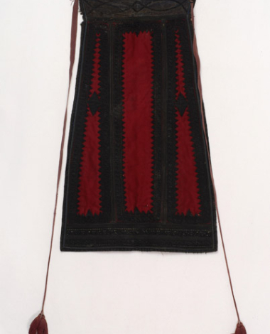 Karagounian apron of the married woman made of crimson felt embroidered with black outrades (silk braids)