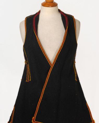 Woollen sigouna, sleeveless overcoat made of saddle blanket decorated with colourful seradia