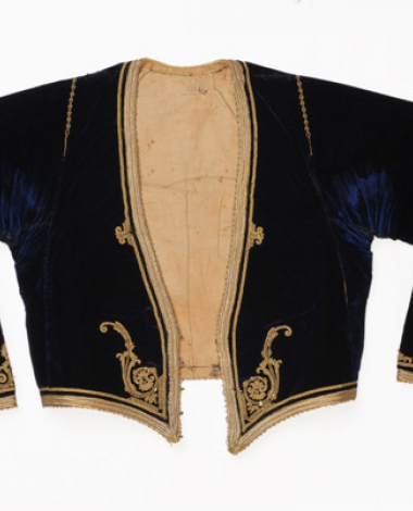 Kondogouni, velvet, sleeved jacket ornamented with terzidiko gold embroidery
