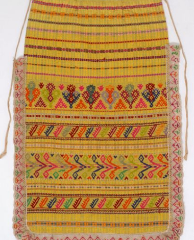 Apron from Attica made of καραμελωτό woven with multicoloured embroidered decoration
