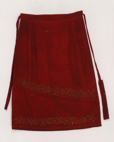 Silk-and-cotton apron decorated with beads