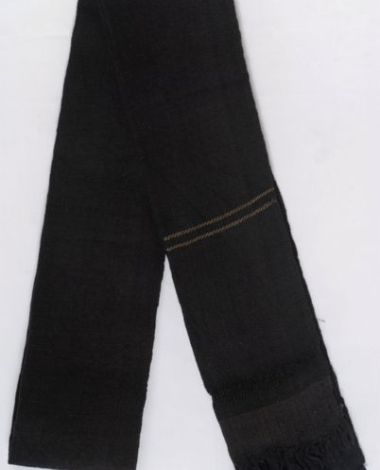 Μάλλινο υφαντό ζωνάρι σε σκούρο καφέ χρώμα