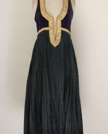 Dress from Megara with purple velvet bodice