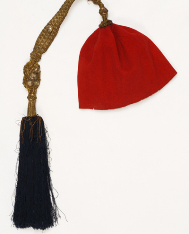 Tarbush with papazi, headdress, accessory of Queen Amalia costume