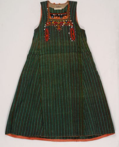 Sleeveless, festive alatzenio foustani (dress) from Metaxades