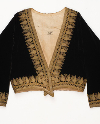 Kondogouni, velvet, sleeved jacket ornamented with terzidiko (gold) embroidery