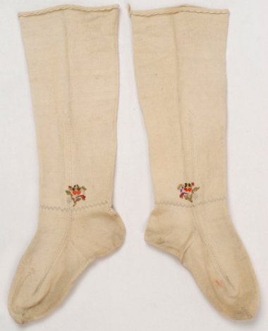Stockings with ploumia (finery) at the ankle, inner side