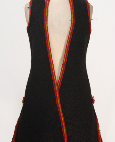 Woollen sigouna, sleeveless overcoat made of saddle blanket decorated with colourful seradia 