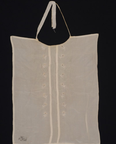 Plastron, pectoral piece of fabric with white embroidery