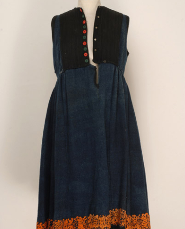Dress made of blue garment