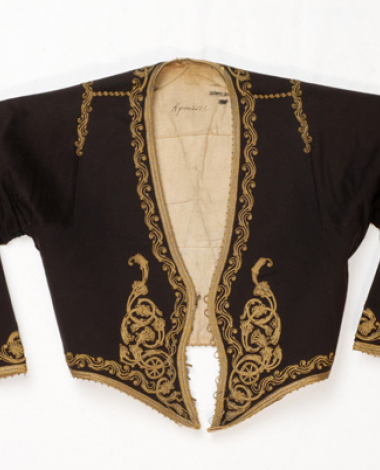 Kondogouni, felt, sleeved jacket ornamented with terzidiko gold embroidery