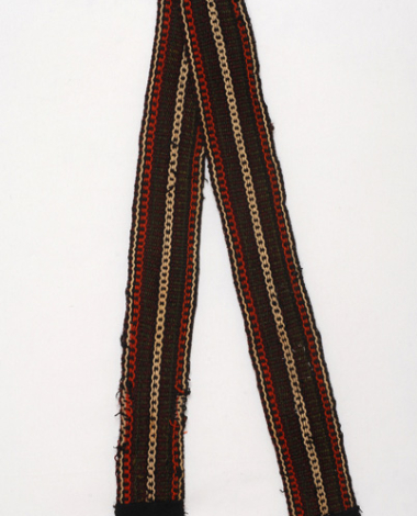 Zounari made of woollen colourful bidemia that form embellished horizontal stripes