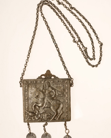 Silver charm with a representation of Saint Demetrius 