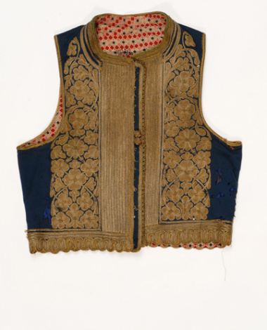 Sleeveless felt jacket decorated with terzidiko (gold tailored) embroidery